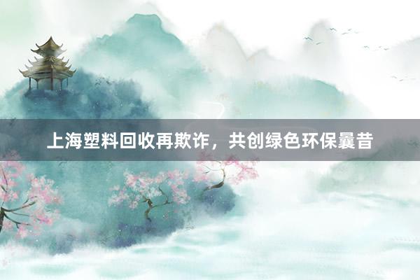上海塑料回收再欺诈，共创绿色环保曩昔
